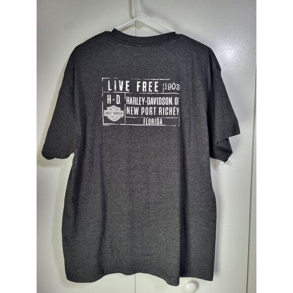 Harley Davidson Motorcycles Men's LG Grabbing Life T-Shirt New Port Richey FL - Picture 2 of 8